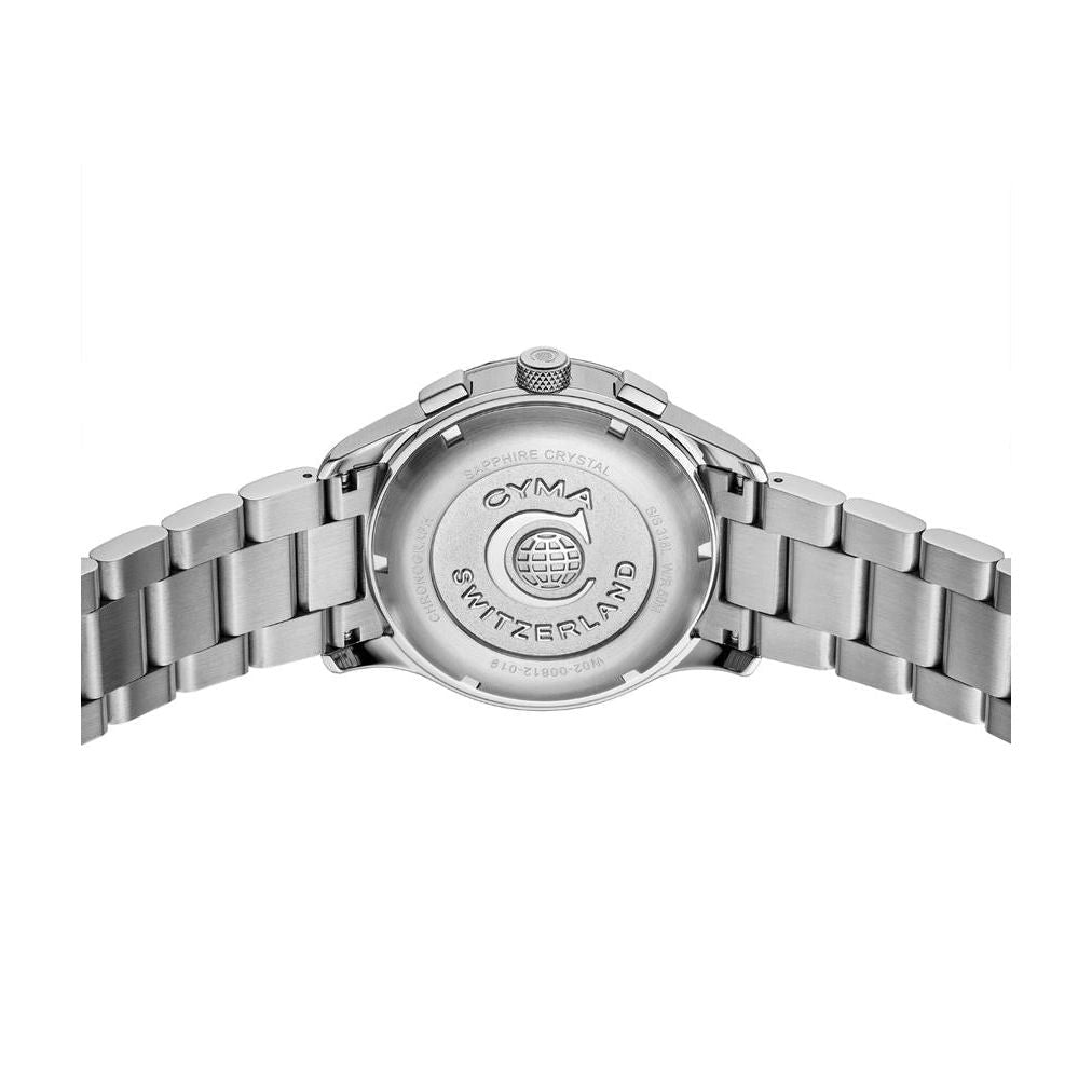 Cyma Champion Collection 42mm Dark blue dial with vertical hairline finish Dial Silver Steel Bracelet