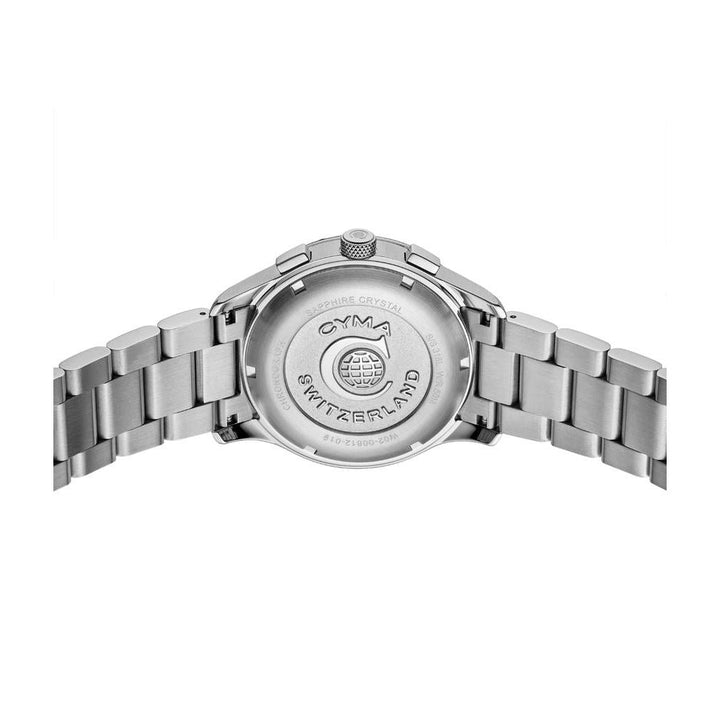 Cyma Champion Collection 42mm Dark blue dial with vertical hairline finish Dial Silver Steel Bracelet