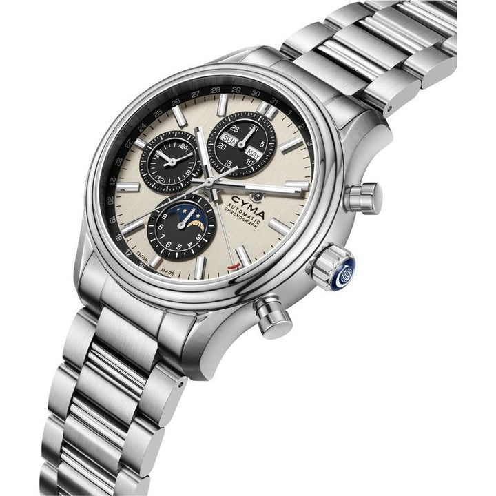 Cyma Grand Maestro The Chess Collection 43.5mm Light champagne gold dial with vertical brush finish Dial Silver Steel Bracelet