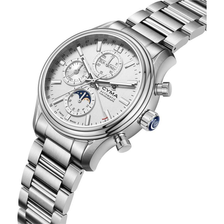 Cyma Grand Maestro The Chess Collection 43.5mm Silver white dial with vertical brush finish Dial Silver Steel Bracelet