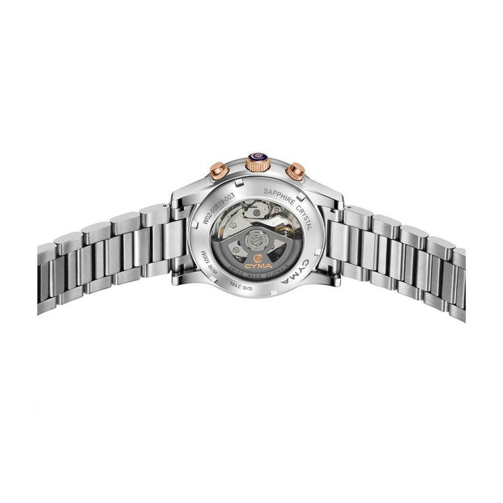Cyma Grand Maestro Steel Cross Collection 43mm Dark blue Sunray Dial Silver Steel Bracelet