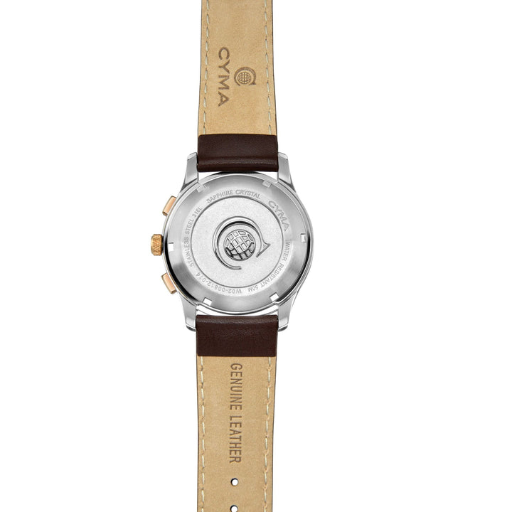 Cyma Champion Collection 42mm Blue dial with sand-blast finish Dial Dark Brown Leather Strap