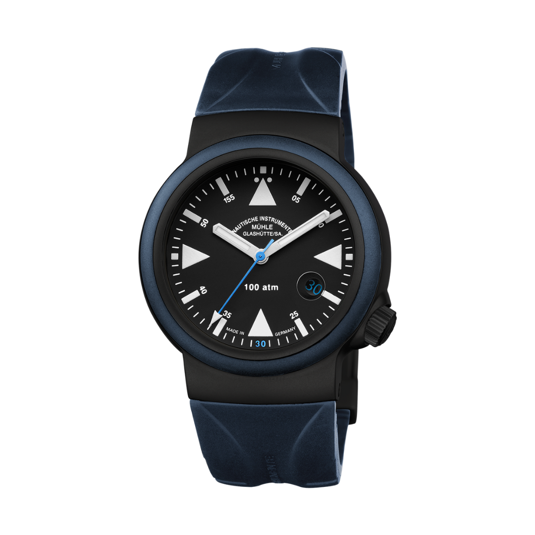 Mühle Glashütte S.A.R. Rescue-Timer Edition 1994 42mm Black Dial Blue Strap