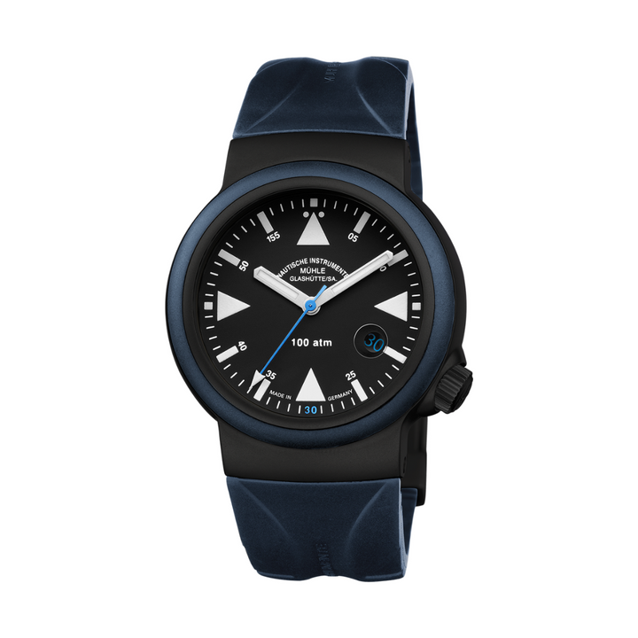 Mühle Glashütte S.A.R. Rescue-Timer Edition 1994 42mm Black Dial Blue Strap