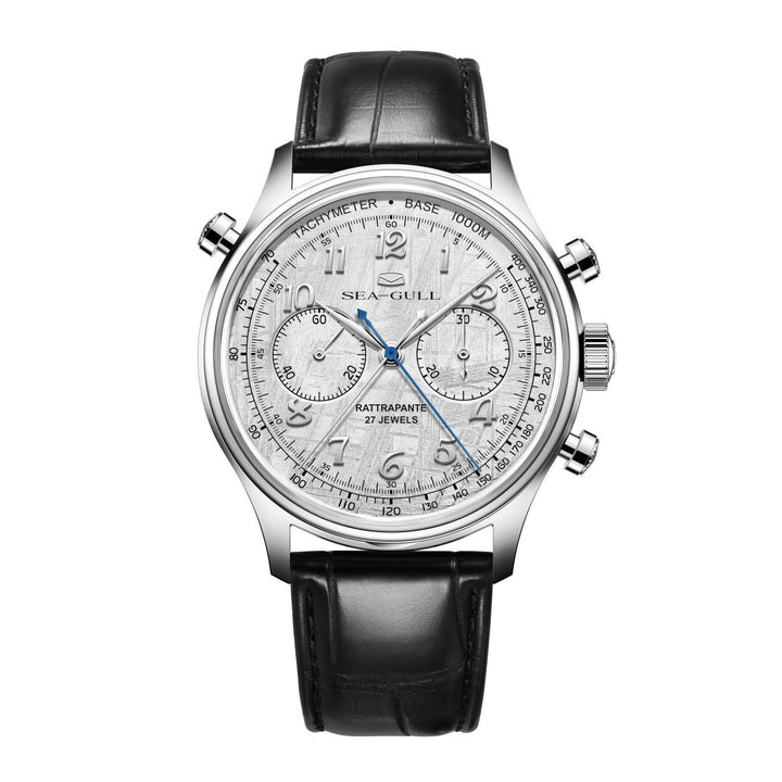 Seagull Rattrapante 42.5mm Meteorite Dial Black Crocodile Strap