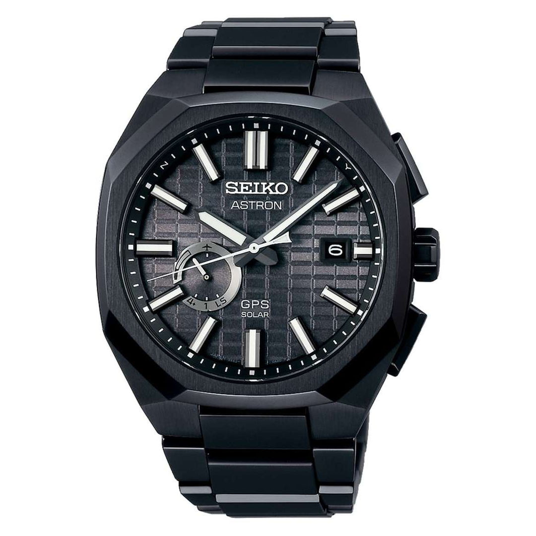 Seiko Astron 41.2mm Black Dial Black Strap
