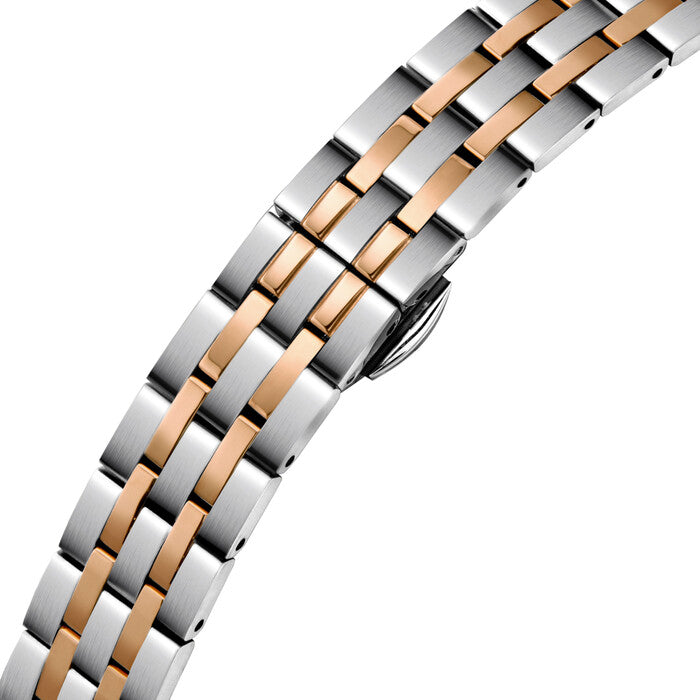 Cyma Intelligentsia Collection 30mm Silver white dial with sunray finish Dial Silver / Rose Gold Steel Bracelet