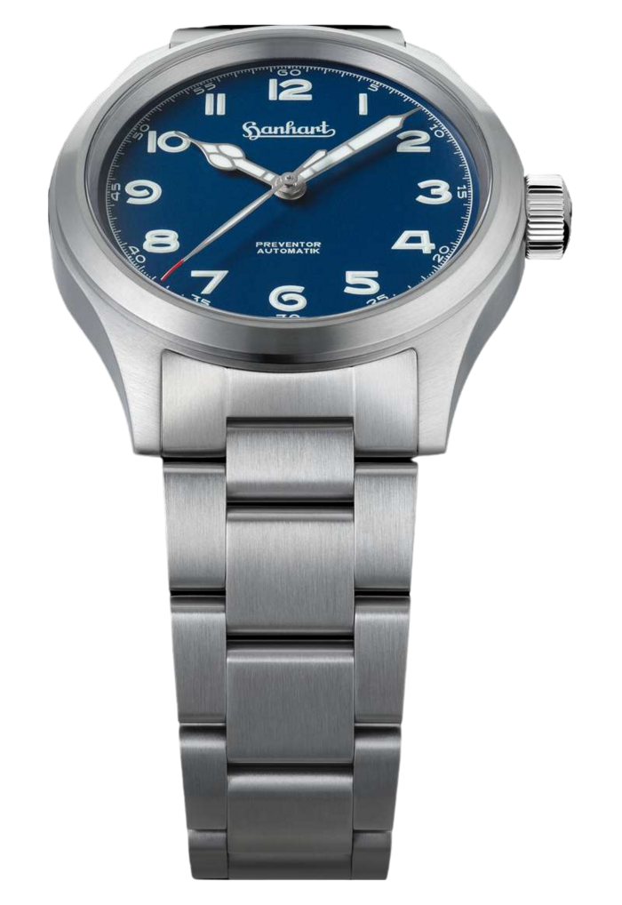 Hanhart Preventor HD12 39mm Navy Dial Silver Steel Bracelet