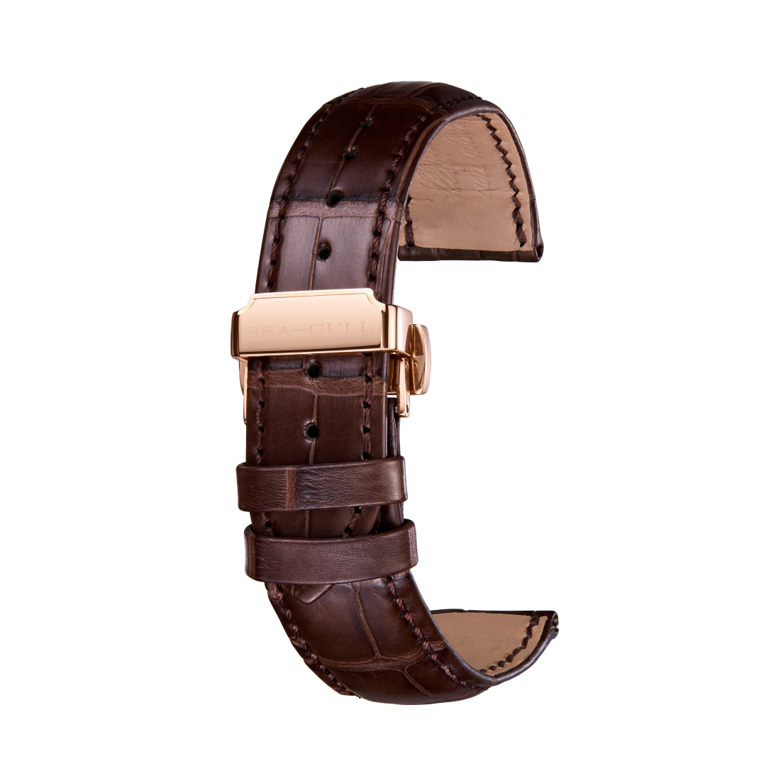 Seagull Tourbillon 41mm White Dial Brown Strap