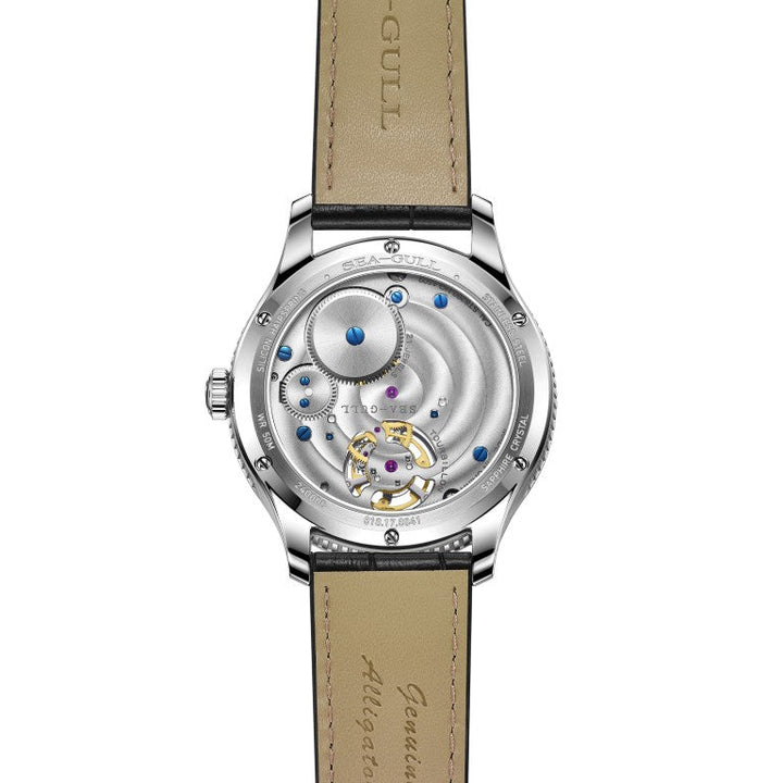 Seagull Tourbillon 42mm Red Dial Brown Strap