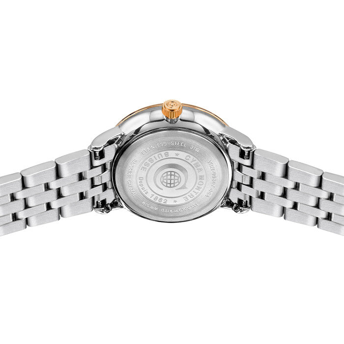 Cyma Intelligentsia Collection 30mm Silver white dial with sunray finish Dial Silver / Rose Gold Steel Bracelet