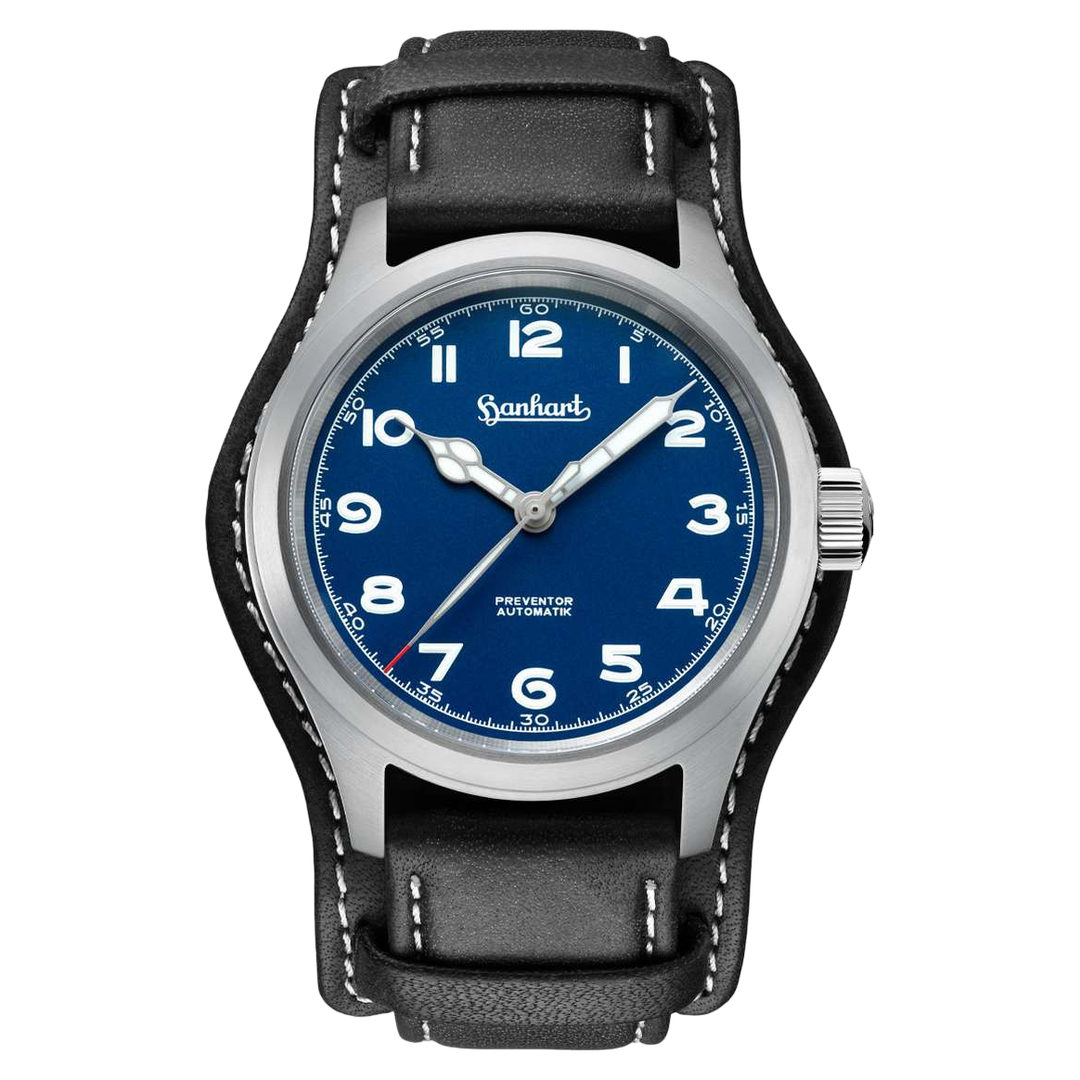 Hanhart Preventor HD12 37mm Navy Dial Black Strap