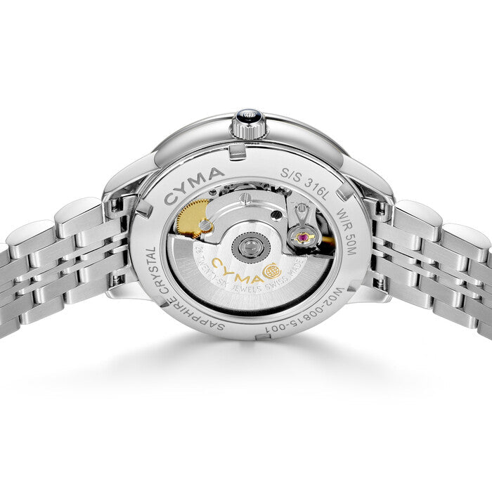 Cyma Charisma Collection 30mm Blue dial with sunray finish Dial Silver Steel Bracelet