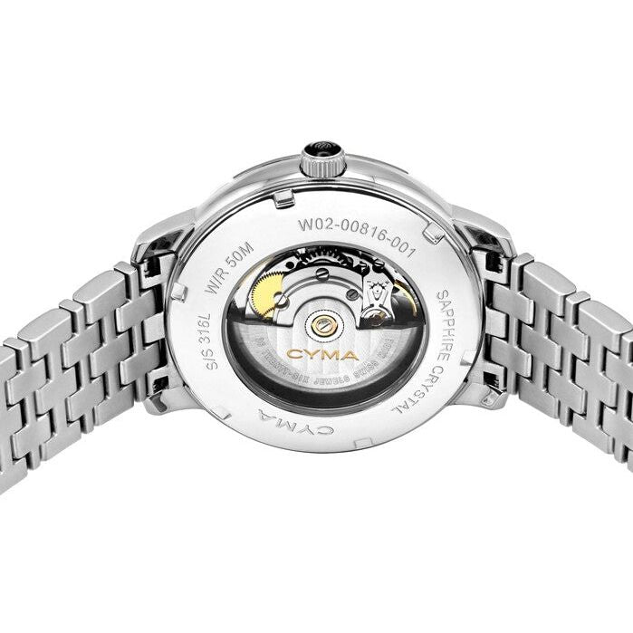 Cyma Europa Collection 42mm Dark blue sunray dial Dial Silver Steel Bracelet