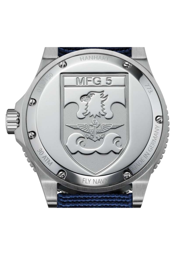 Hanhart Fly Navy MFG5 Aerosphere Ltd 42mm Navy Dial Silver Steel Bracelet