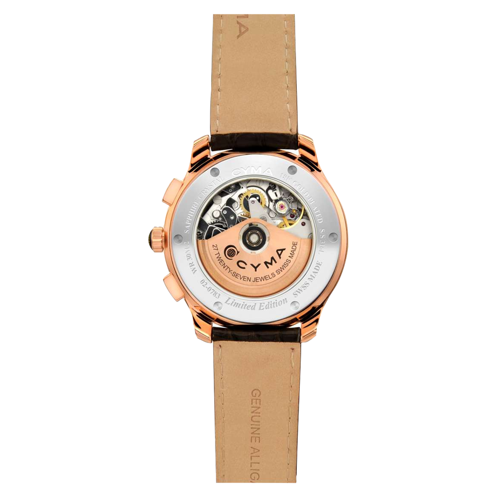 Cyma Grand Maestro Imperium Collection 42mm White Dial Brown Leather Strap
