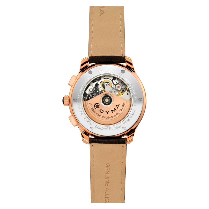 Cyma Grand Maestro Imperium Collection 42mm White Dial Brown Leather Strap