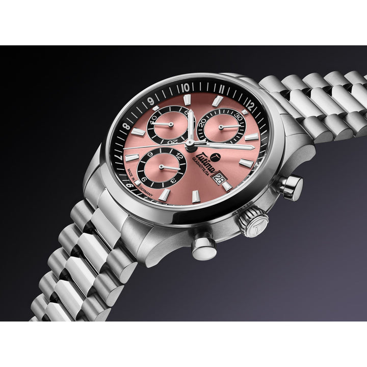 Tutima Glashütte Sky Chronograph T5 41mm Sunburst-Copper Dial Silver Steel Bracelet