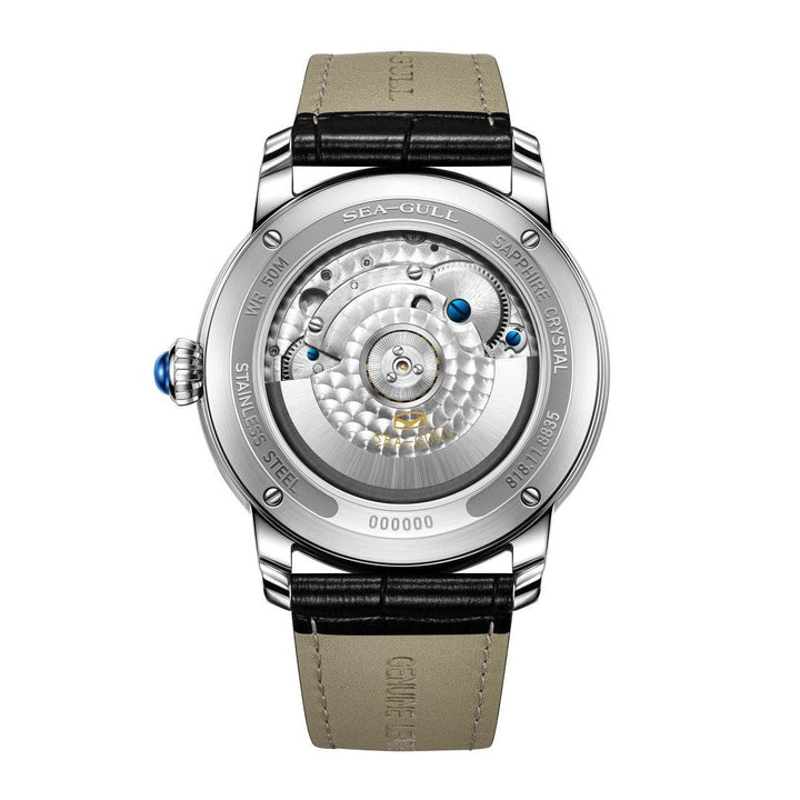 Seagull Tourbillon 42mm White Dial Black Strap