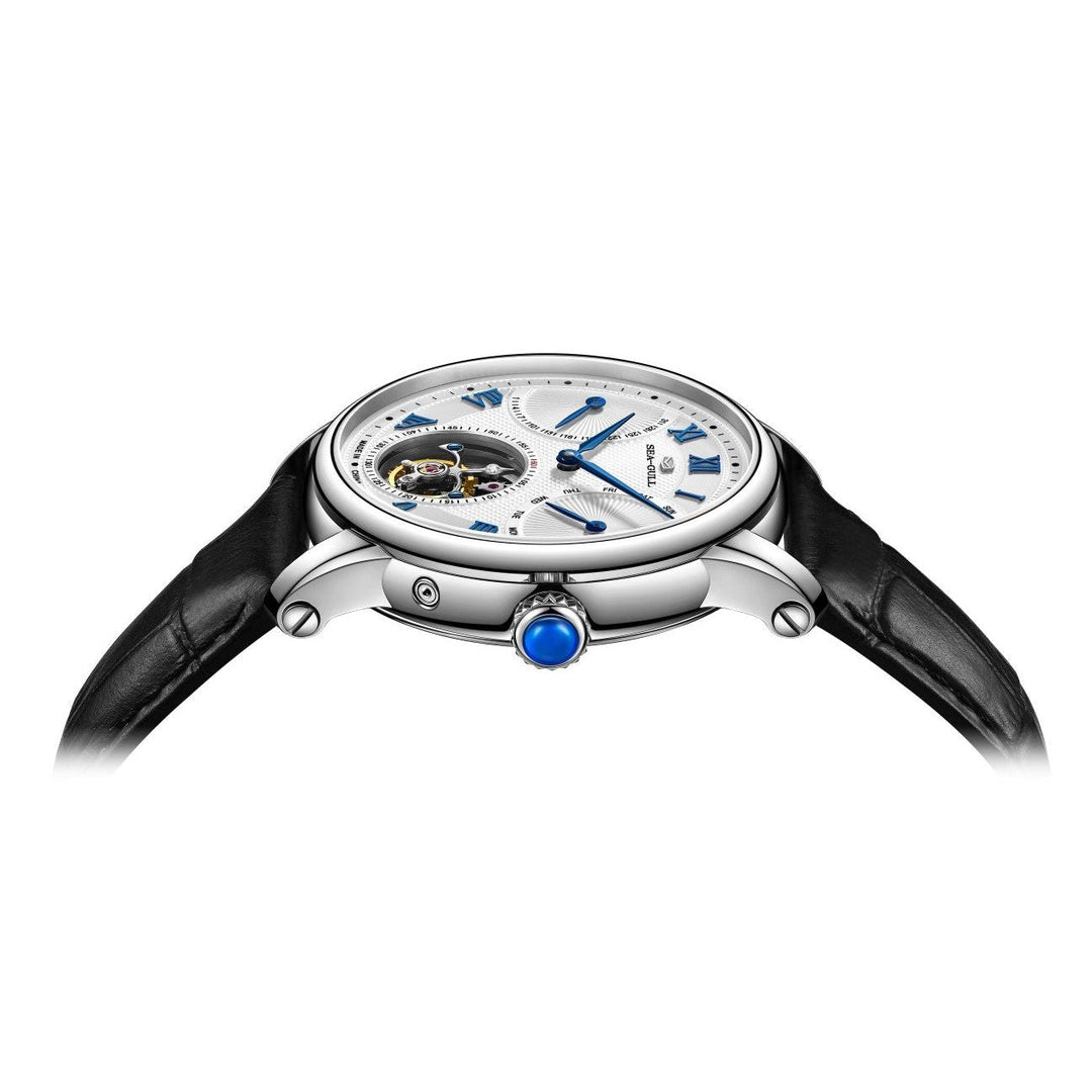 Seagull Tourbillon 42mm White Dial Black Strap