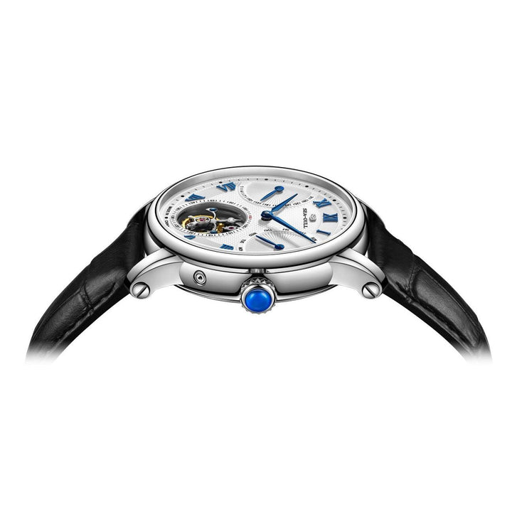 Seagull Tourbillon 42mm White Dial Black Strap