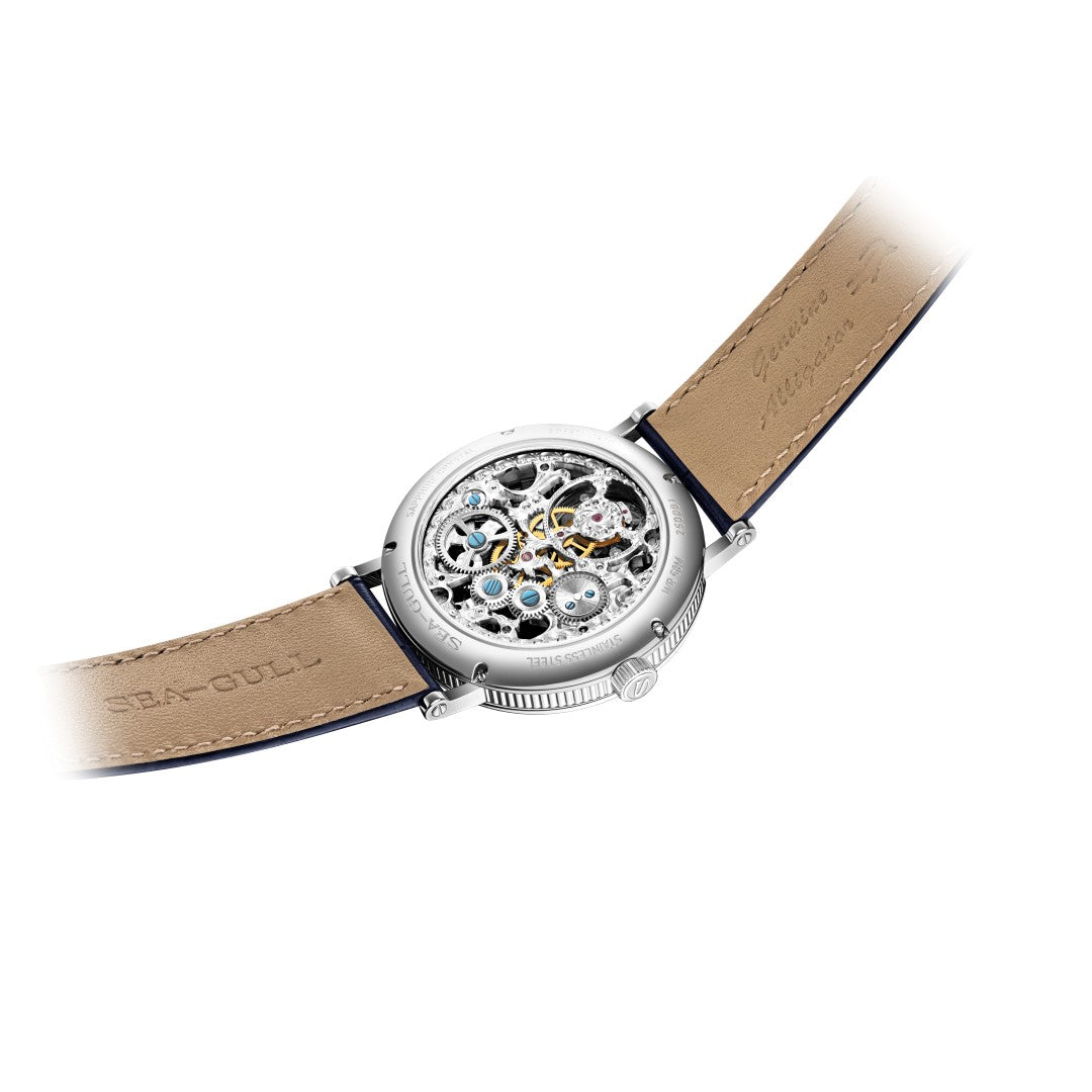Seagull Tourbillon 39mm White Dial Black Strap