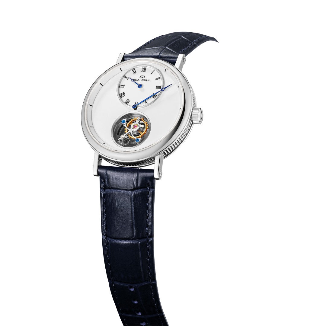 Seagull Tourbillon 39mm White Dial Black Strap