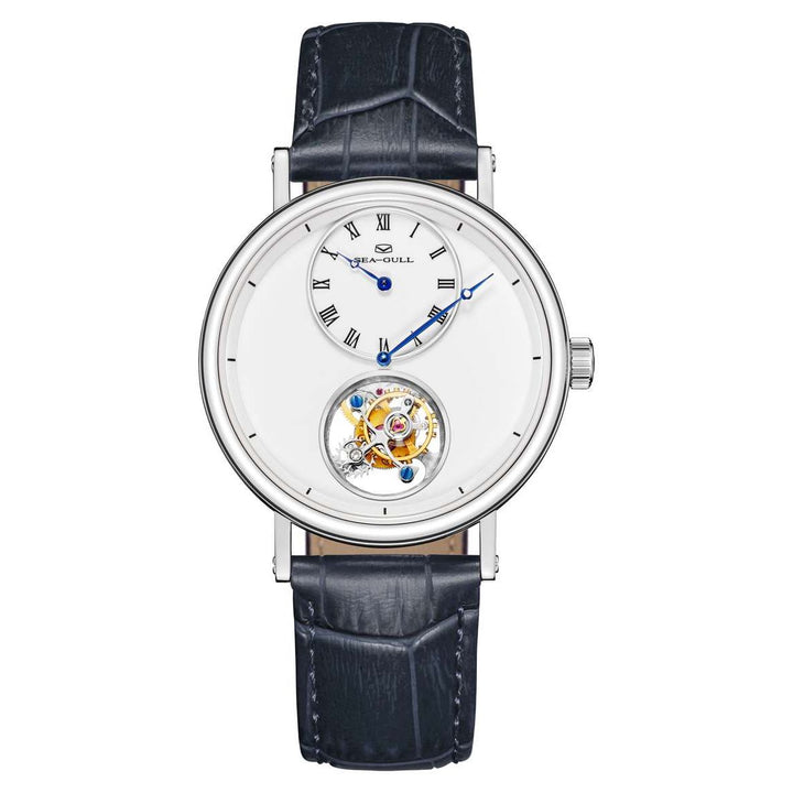 Seagull Tourbillon 39mm White Dial Black Strap