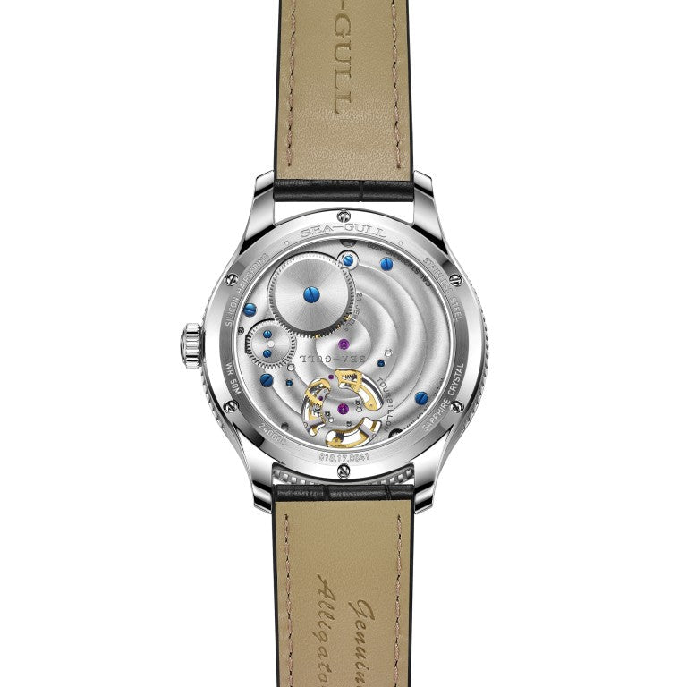 Seagull Tourbillon 42mm White Dial Red Strap