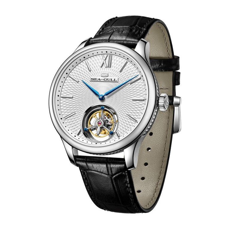 Seagull Tourbillon 42mm White Dial Red Strap