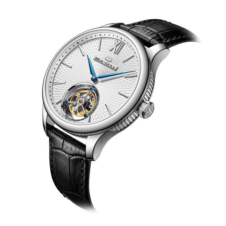 Seagull Tourbillon 42mm White Dial Red Strap