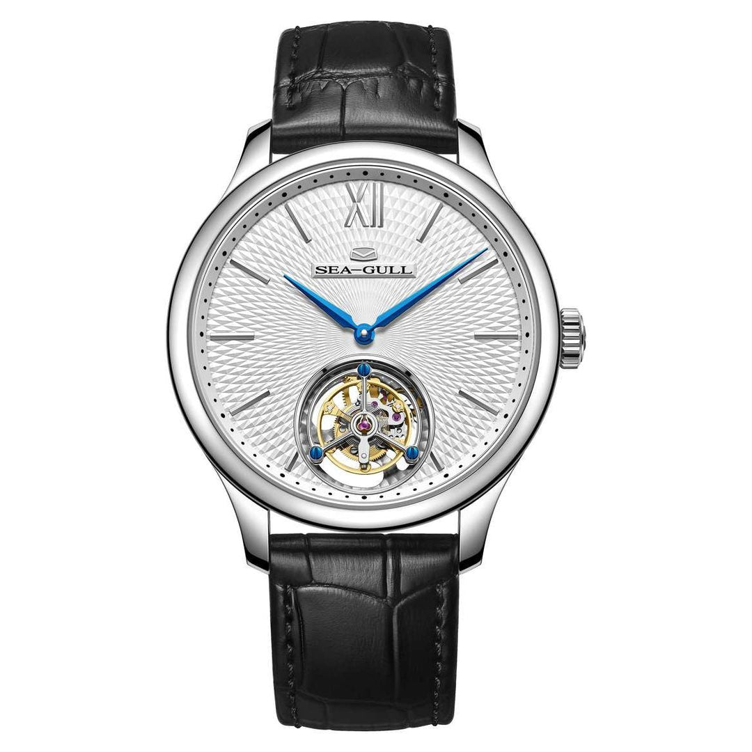 Seagull Tourbillon 42mm White Dial Red Strap