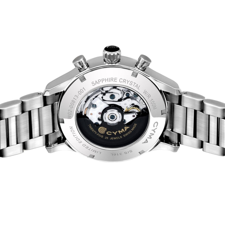 Cyma Grand Maestro The Chess 42mm Smoky ocean blue dial with vertical brush finish Dial Silver Steel Bracelet