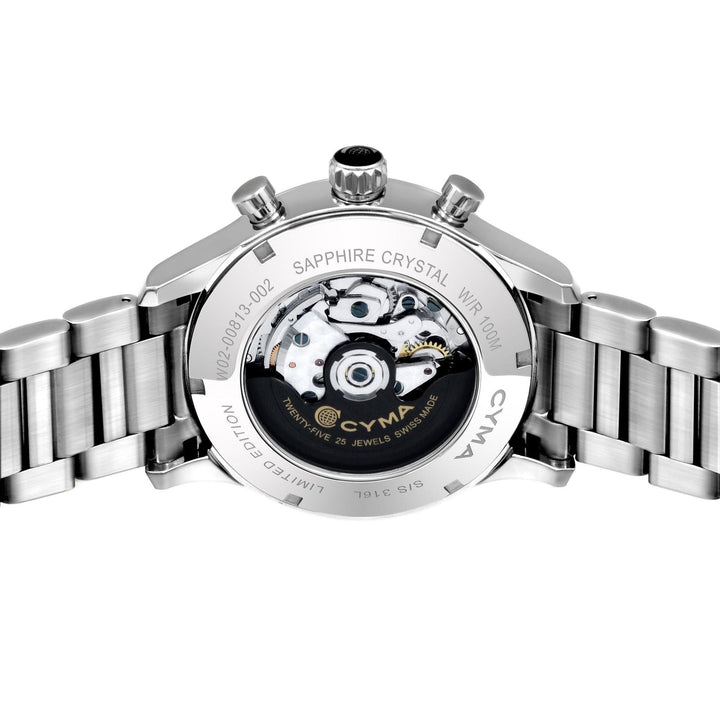 Cyma Grand Maestro The Chess 42mm Smoky forest green dial with vertical brush finish Dial Silver Steel Bracelet