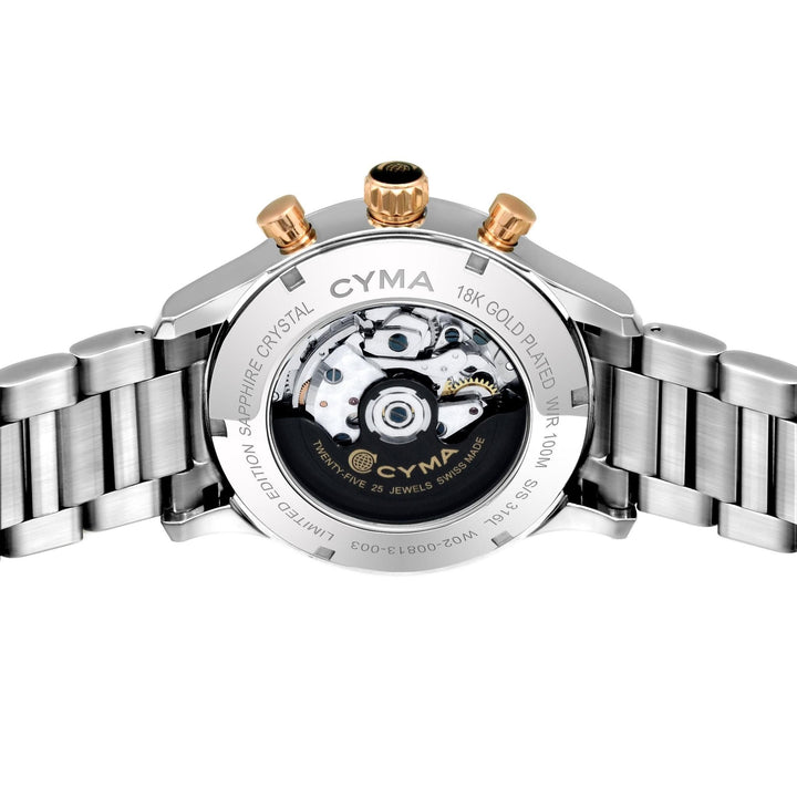 Cyma Grand Maestro The Chess 42mm Smoky black dial with vertical brush finish Dial Silver Steel Bracelet
