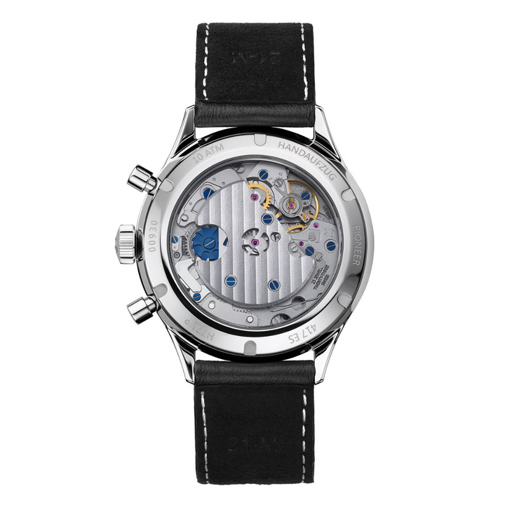 Hanhart 417 ES Flyback 42mm White Dial Black Strap