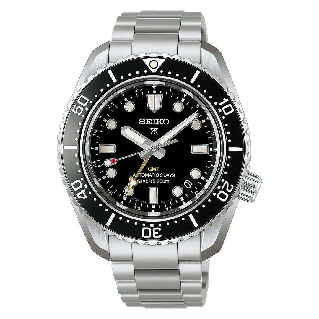 Seiko Prospex 42mm Black Dial Silver Stainless Steel Bracelet