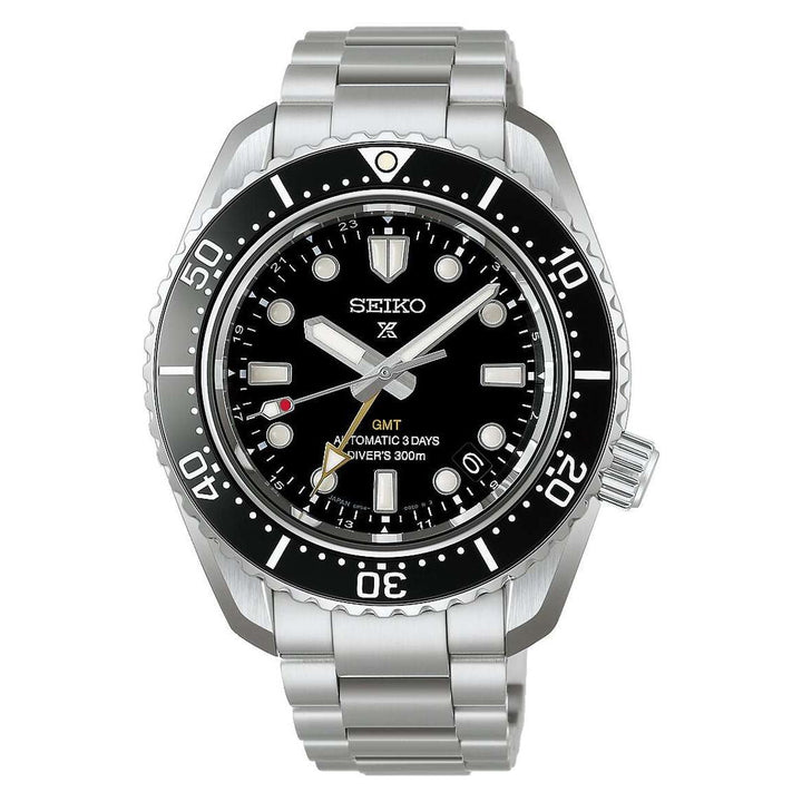 Seiko Prospex 42mm Black Dial Silver Stainless Steel Bracelet