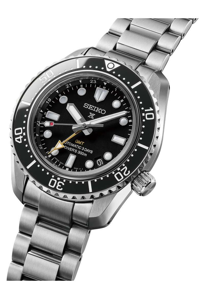 Seiko Prospex 42mm Black Dial Silver Stainless Steel Bracelet