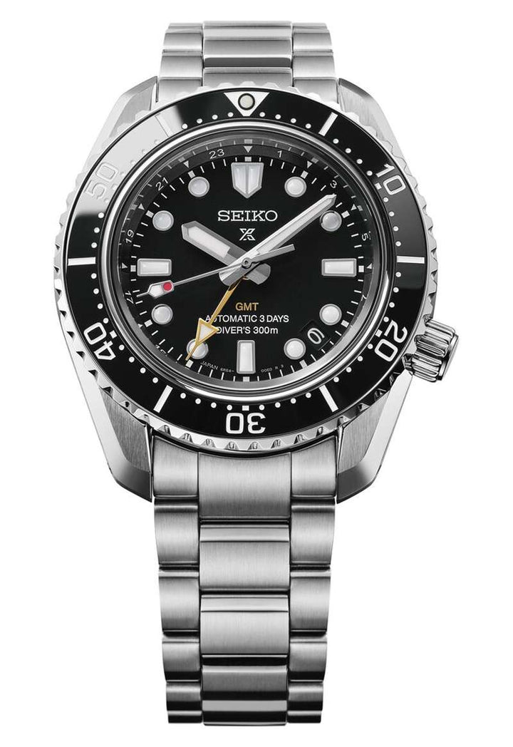 Seiko Prospex 42mm Black Dial Silver Stainless Steel Bracelet