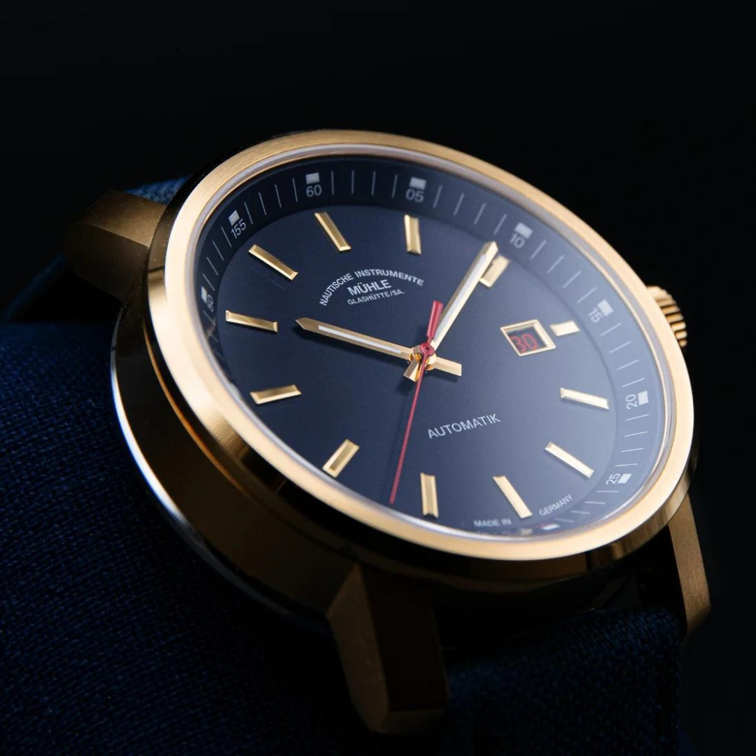Mühle Glashütte 29er Big Bronze Edition 1994 42.4mm Blue Dial Blue Strap