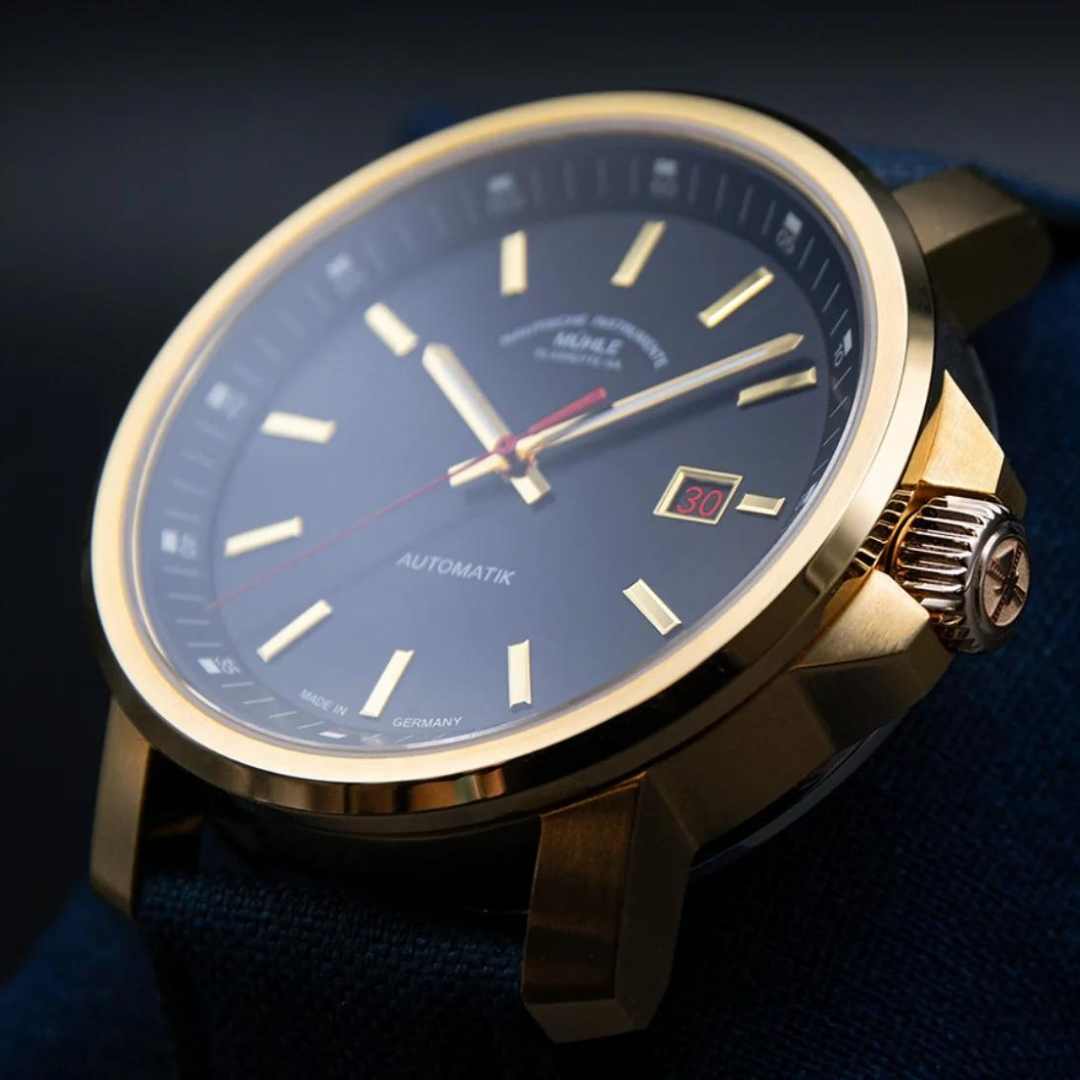 Mühle Glashütte 29er Big Bronze Edition 1994 42.4mm Blue Dial Blue Strap