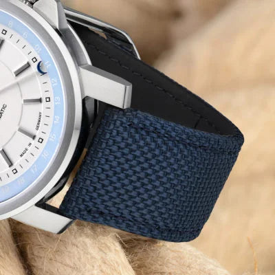 Mühle Glashütte 29er 42.4mm White Dial Blue Strap