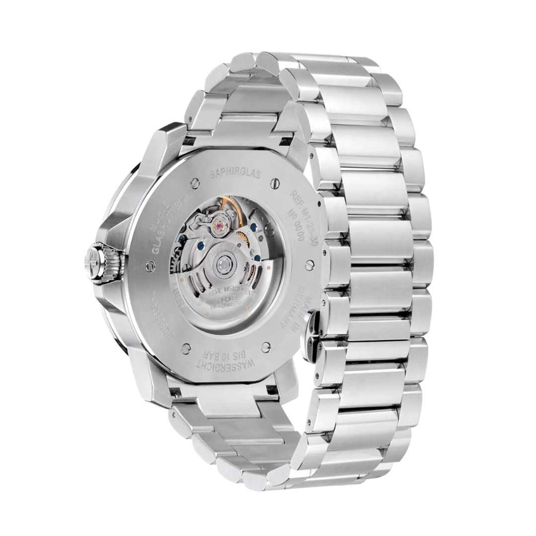Mühle Glashütte 29er 42.4mm Black Dial Silver Steel Bracelet