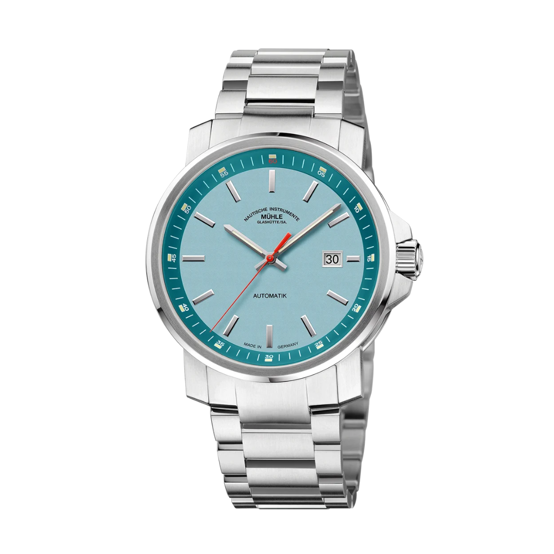 Mühle Glashütte 29er 42.4mm South sea-blue Dial Silver Steel Bracelet