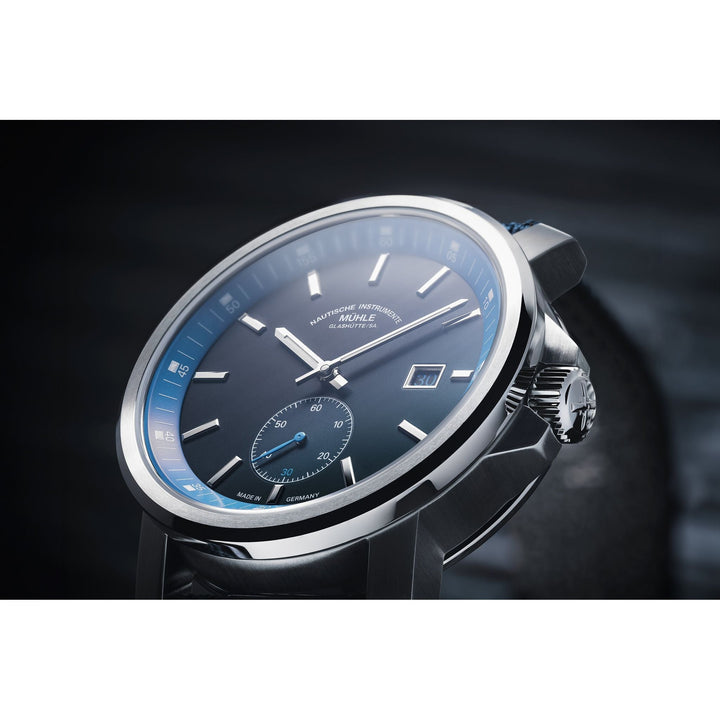 Mühle Glashütte 29er Big Small Second Edition 1994 42.4mm Blue Dial Blue Strap
