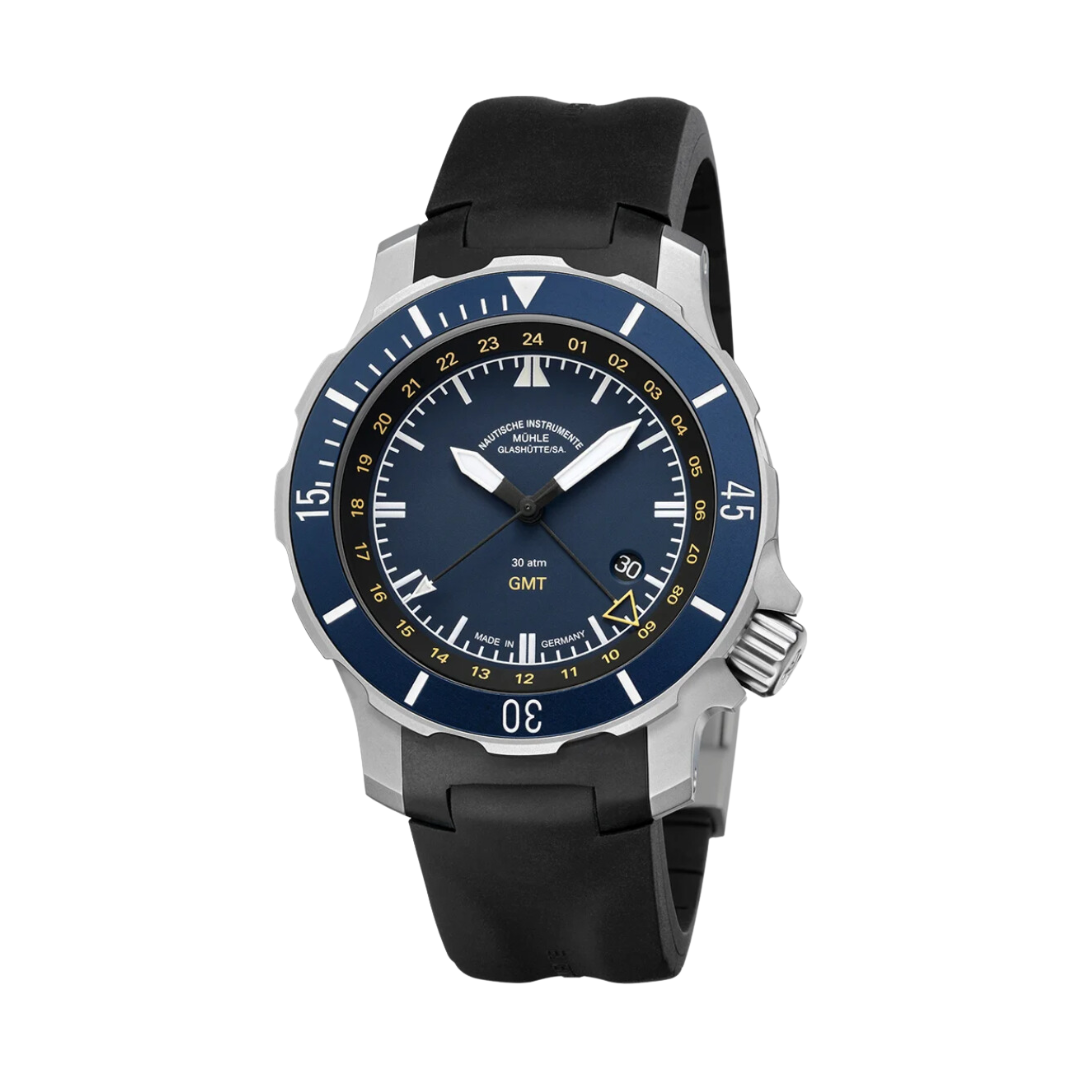 Mühle Glashütte Seebataillon 45mm Blue Dial Black Strap