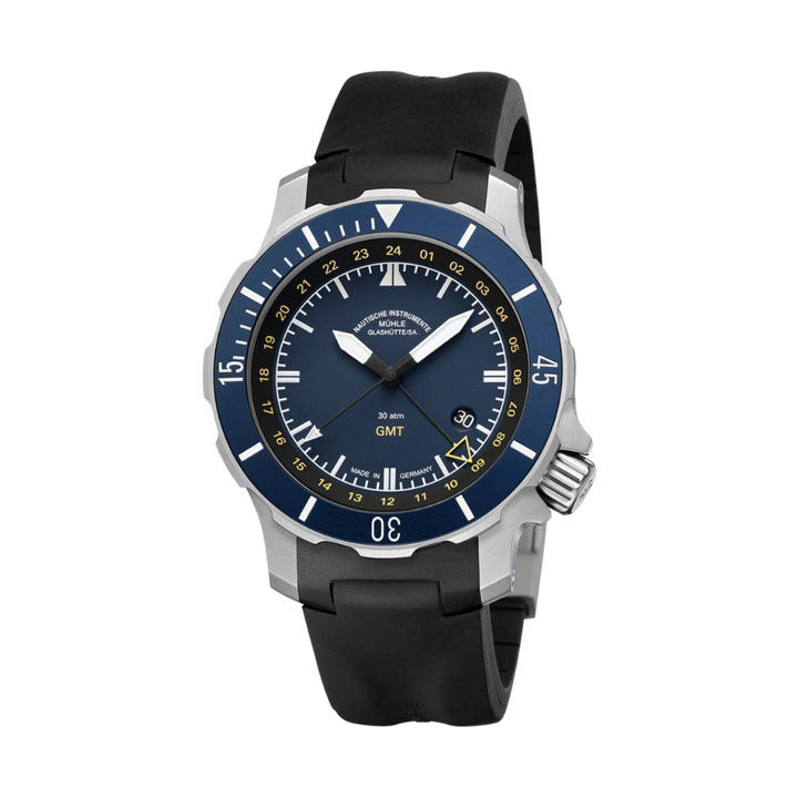 Mühle Glashütte Seebataillon 45mm Blue Dial Black Strap