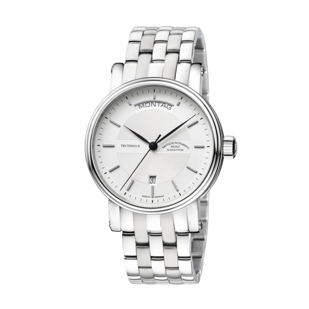 Mühle Glashütte Teutonia 41mm White Dial Silver Steel Bracelet