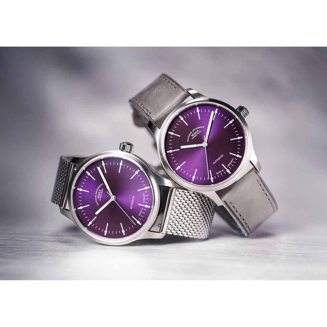 Mühle Glashütte Panova Violet 40mm Violet Dial Silver Steel Bracelet